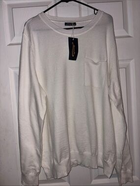Ofeefan Cream Crewneck Sweatshirt with Chest Pocket